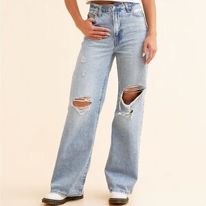 Levi's Light Blue Distressed Flare Jeans